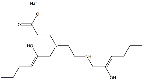 3-[N-(2-Hydroxy-2-hexenyl)-N-[2-(2-hydroxy-2-hexenylamino)ethyl]amino]propionic acid sodium salt 结构式