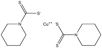 Pentamethylenedithiocarbamic acid copper salt 结构式