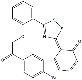 3-(2-Oxo-3,5-cyclohexadien-1-ylidene)-5-[2-[2-(4-bromophenyl)-2-oxoethoxy]phenyl]-3H-1,2,4-dithiazole 结构式