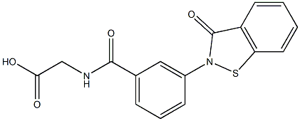 3-[(2,3-Dihydro-3-oxo-1,2-benzisothiazol)-2-yl]-N-(carboxymethyl)benzamide 结构式