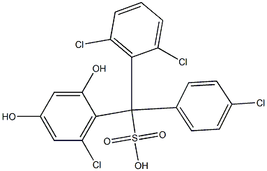 (4-Chlorophenyl)(2,6-dichlorophenyl)(6-chloro-2,4-dihydroxyphenyl)methanesulfonic acid 结构式