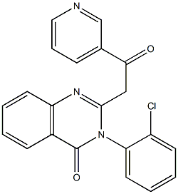 3-(2-Chlorophenyl)-2-(3-pyridinylcarbonylmethyl)quinazolin-4(3H)-one 结构式