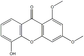 1,3-Dimethoxy-5-hydroxy-9H-xanthene-9-one 结构式