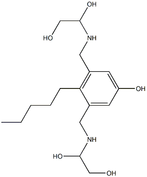 3,5-Bis[[(1,2-dihydroxyethyl)amino]methyl]-4-pentylphenol 结构式