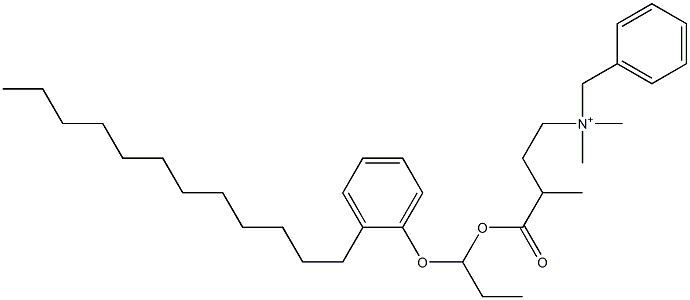 N,N-Dimethyl-N-benzyl-N-[3-[[1-(2-dodecylphenyloxy)propyl]oxycarbonyl]butyl]aminium 结构式