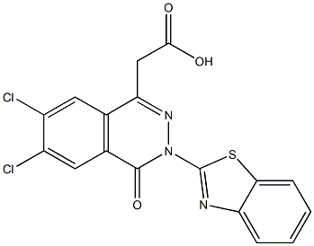 3-(2-Benzothiazolyl)-6,7-dichloro-3,4-dihydro-4-oxophthalazine-1-acetic acid 结构式