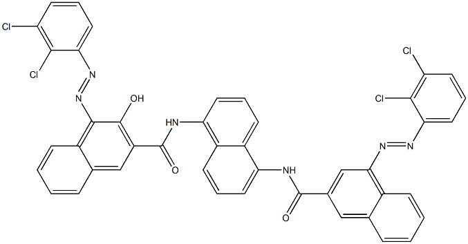 1-(2,3-Dichlorophenylazo)-3-[5-[4-(2,3-dichlorophenylazo)-2-naphtylcarbonylamino]-1-naphtylcarbamoyl]-2-naphthol 结构式