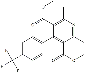 2,6-Dimethyl-4-(4-trifluoromethylphenyl)pyridine-3,5-dicarboxylic acid dimethyl ester 结构式