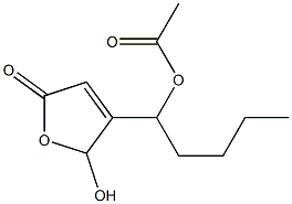 Acetic acid 1-[(2,5-dihydro-2-hydroxy-5-oxofuran)-3-yl]pentyl ester 结构式