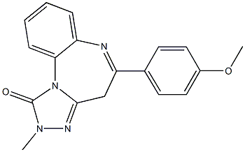 2,4-Dihydro-2-methyl-5-(4-methoxyphenyl)-1H-[1,2,4]triazolo[4,3-a][1,5]benzodiazepin-1-one 结构式