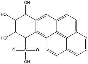7,8,9-Trihydroxy-7,8,9,10-tetrahydrobenzo[a]pyrene-10-sulfonic acid 结构式