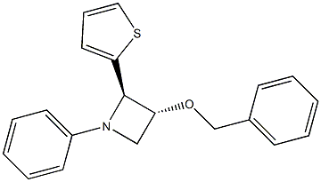 (2R,3R)-3-Benzyloxy-1-phenyl-2-(2-thienyl)azetidine 结构式