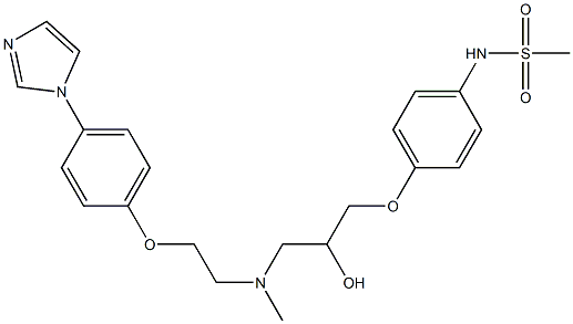 N-[4-[2-Hydroxy-3-[2-[4-(1H-imidazol-1-yl)phenoxy]methylethylamino]propyloxy]phenyl]methanesulfonamide 结构式