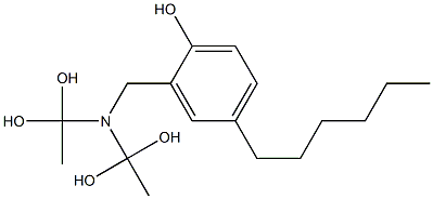 2-[Bis(1,1-dihydroxyethyl)aminomethyl]-4-hexylphenol 结构式