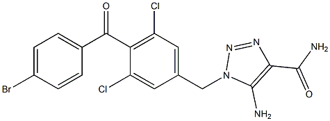 5-Amino-1-[4-(4-bromobenzoyl)-3,5-dichlorobenzyl]-1H-1,2,3-triazole-4-carboxamide 结构式