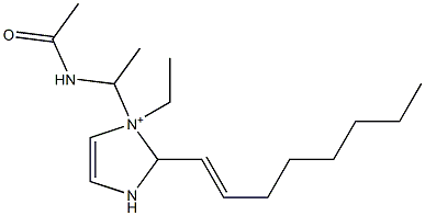 1-[1-(Acetylamino)ethyl]-1-ethyl-2-(1-octenyl)-4-imidazoline-1-ium 结构式