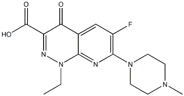 6-Fluoro-1-ethyl-7-(4-methylpiperazino)-1,4-dihydro-4-oxopyrido[2,3-c]pyridazine-3-carboxylic acid 结构式