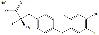 (S)-2-Amino-3-[4-(4-hydroxy-2,5-diiodophenoxy)phenyl]-2-iodopropanoic acid sodium salt 结构式