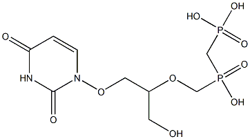 1-[2-[[Hydroxy(phosphonomethyl)phosphinyl]methoxy]-3-hydroxypropoxy]uracil 结构式