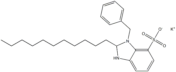 1-Benzyl-2,3-dihydro-2-undecyl-1H-benzimidazole-7-sulfonic acid potassium salt 结构式