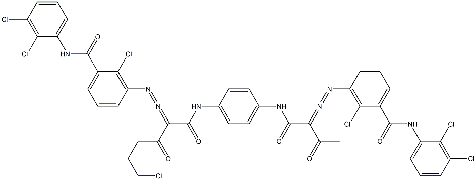 3,3'-[2-(2-Chloroethyl)-1,4-phenylenebis[iminocarbonyl(acetylmethylene)azo]]bis[N-(2,3-dichlorophenyl)-2-chlorobenzamide] 结构式