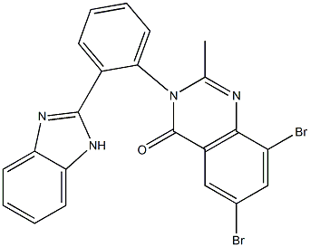 3-[2-(1H-Benzimidazol-2-yl)phenyl]-6,8-dibromo-2-methylquinazolin-4(3H)-one 结构式