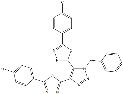 1-Benzyl-4,5-bis[5-(4-chlorophenyl)-1,3,4-oxadiazol-2-yl]-1H-1,2,3-triazole 结构式