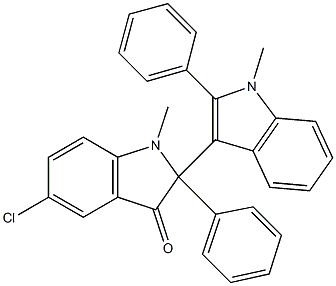 5-Chloro-1,1'-dimethyl-2,2'-diphenyl[2,3'-bi[1H-indol]]-3(2H)-one 结构式