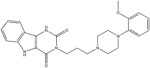 3-[3-[4-(2-Methoxyphenyl)-1-piperazinyl]propyl]-1H-pyrimido[5,4-b]indole-2,4(3H,5H)-dione 结构式