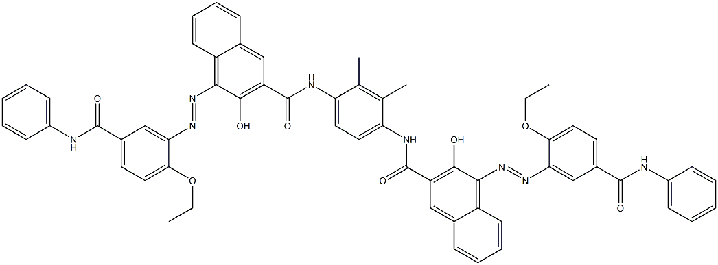 N,N'-(2,3-Dimethyl-1,4-phenylene)bis[4-[[2-ethoxy-5-(phenylcarbamoyl)phenyl]azo]-3-hydroxy-2-naphthalenecarboxamide] 结构式