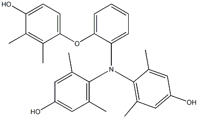 N,N-Bis(4-hydroxy-2,6-dimethylphenyl)-2-(4-hydroxy-2,3-dimethylphenoxy)benzenamine 结构式