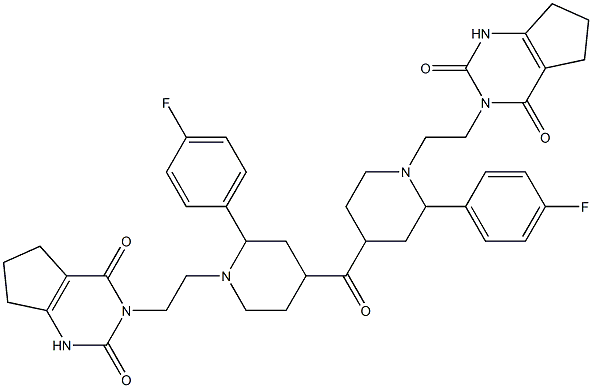4-Fluorophenyl[1-[2-[(2,3,4,5,6,7-hexahydro-2,4-dioxo-1H-cyclopentapyrimidin)-3-yl]ethyl]piperidin-4-yl] ketone 结构式