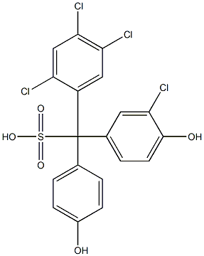 (3-Chloro-4-hydroxyphenyl)(2,4,5-trichlorophenyl)(4-hydroxyphenyl)methanesulfonic acid 结构式