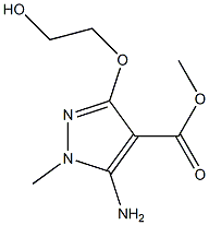 5-Amino-3-(2-hydroxyethoxy)-1-methyl-1H-pyrazole-4-carboxylic acid methyl ester 结构式