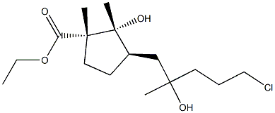 (1S,2R,3R)-2-Hydroxy-3-(5-chloro-2-hydroxy-2-methylpentyl)-1,2-dimethylcyclopentane-1-carboxylic acid ethyl ester 结构式