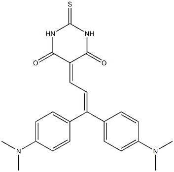 5-[3,3-Bis[4-(dimethylamino)phenyl]-2-propenylidene]-1,2-dihydro-2-thioxopyrimidine-4,6(3H,5H)-dione 结构式