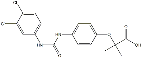 2-[4-[3-(3,4-Dichlorophenyl)ureido]phenoxy]-2-methylpropionic acid 结构式