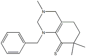 1-Benzyl-3-methyl-7,7-dimethyl-1,2,3,4,5,6,7,8-octahydroquinazoline-8-thione 结构式