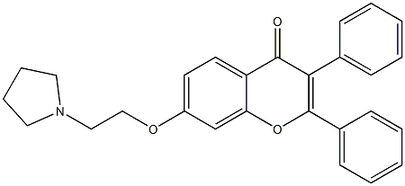 2,3-Diphenyl-7-[2-(pyrrolidin-1-yl)ethoxy]-4H-1-benzopyran-4-one 结构式