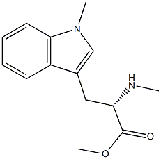 (2S)-2-(Methylamino)-3-(1-methyl-1H-indole-3-yl)propionic acid methyl ester 结构式