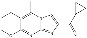 2-Cyclopropylcarbonyl-6-ethyl-7-methoxy-5-methylimidazo[1,2-a]pyrimidine 结构式