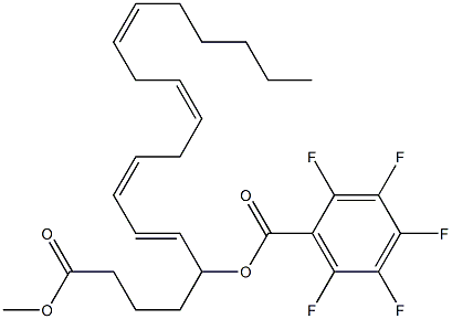 (6E,8Z,11Z,14Z)-5-(Pentafluorobenzoyloxy)-6,8,11,14-icosatetraenoic acid methyl ester 结构式