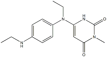 6-[N-Ethyl-N-(4-ethylaminophenyl)amino]-3-methylpyrimidine-2,4(1H,3H)-dione 结构式
