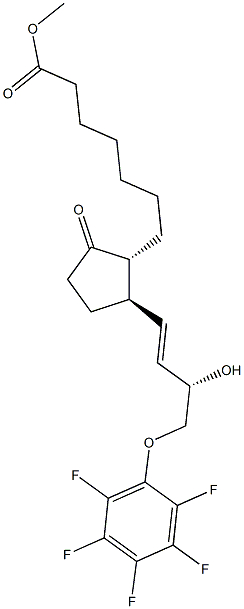 (13E,15S)-15-Hydroxy-9-oxo-16-(pentafluorophenoxy)-17,18,19,20-tetranorprost-13-en-1-oic acid methyl ester 结构式