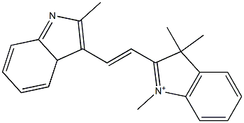 1,3,3-Trimethyl-2-[2-(2-methyl-3aH-indol-3-yl)vinyl]-3H-indolium 结构式