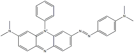 3-(Dimethylamino)-7-[[4-(dimethylamino)phenyl]azo]-5-phenylphenazin-5-ium 结构式