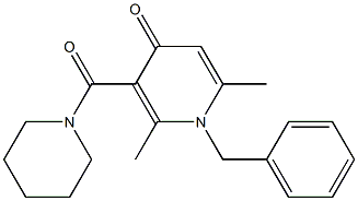 1-Benzyl-2,6-dimethyl-3-piperidinocarbonyl-4(1H)-pyridone 结构式