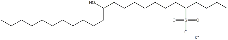 13-Hydroxytetracosane-5-sulfonic acid potassium salt 结构式