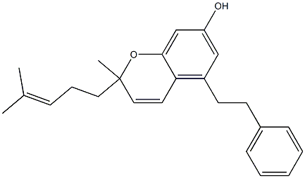 7-Hydroxy-2-methyl-2-(4-methyl-3-penten-1-yl)-5-(2-phenylethyl)-2H-1-benzopyran 结构式