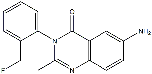 6-Amino-3-[2-(fluoromethyl)phenyl]-2-methylquinazolin-4(3H)-one 结构式